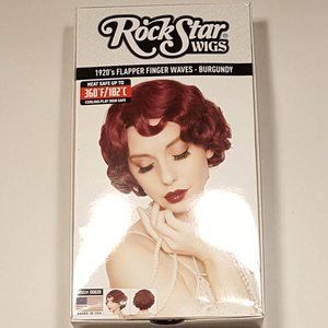 Rock Star Wig 1920's Flapper Finger Waves - Burgundy